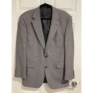 42L Long JoS. A. Bank 2-Button Brown Houndstooth Wool Sport Coat Blazer